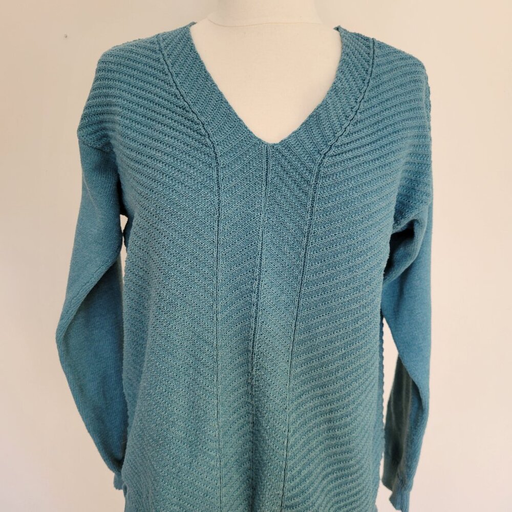 Chaps Denim | Teal V-Neck Sweater | Size Medium